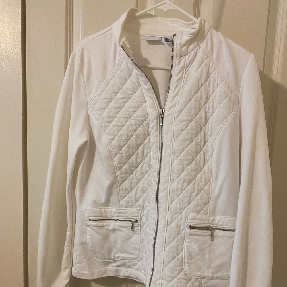 White sweatshirt jacket